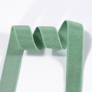 China Custom color width bikini underwear jacquard pattern shiny satin bra strap elastic 20mm wholesale