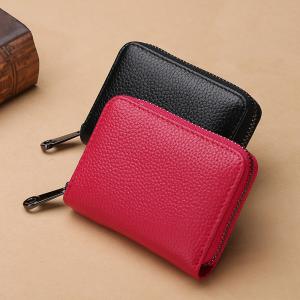 China RFID Wallet Top Layer Leather Organ Multi-Card Card Holder Men'S Card Sleeve Ladies Zipper ID Card Holder wholesale