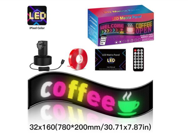 Quality 32*160 Full Color Double Row Scrolling LED Light Sign For Car LED Advertising Sign Window Display for sale