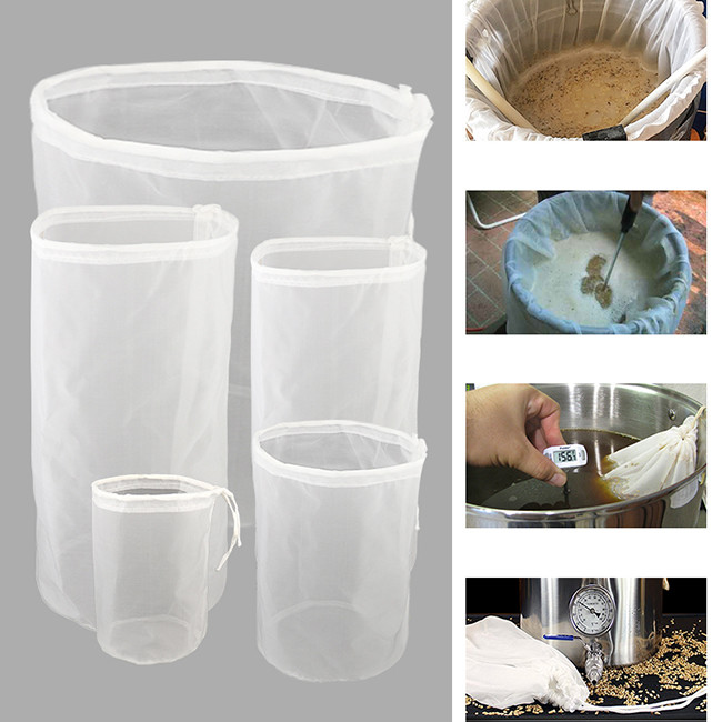 Food Grade Polyester Mesh Brewing Liquid Filter Bag 60 120 200 400 Micron