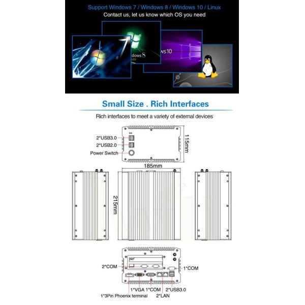 Intel Core I5 7200U Mini PCIe Industrial Fanless Mini PC IBOX-701Plus