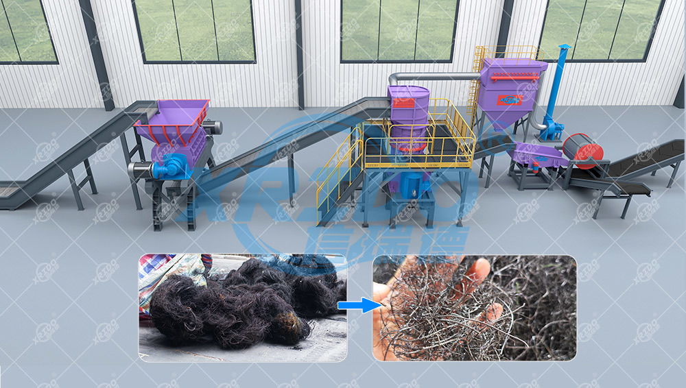 Pyrolysis Tire Wire Shredding Line Tire Steel Wire Crusher Waste Steel Pre Crusher