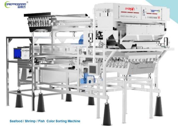 Quality Fish / Shrimp Sorting Machine Double Layer Belt Type 5400 pixels 220V 50Hz for sale