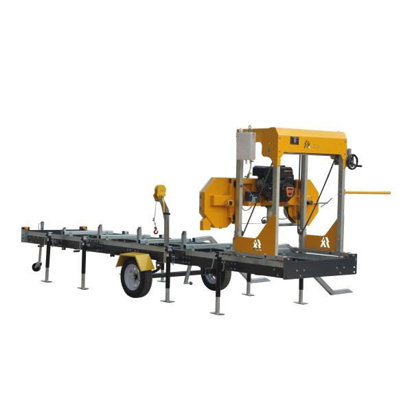 Timber Log Cutting Band Saw Mill Machine With Trailer Portable Horizontal