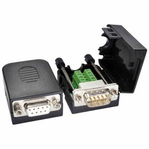 China DB9 D Sub 9 Pin RS232 Serial Port Connectors to Terminal Blocks Adapter with housing wholesale