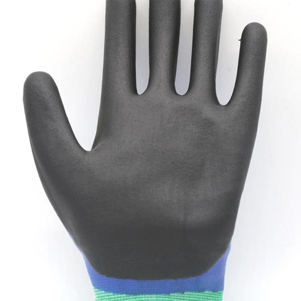 ZM 18 Gauge Cut Resistant Oil Resistant Working Gloves Smooth And Sandy Nitrile Coating Fishing Gloves