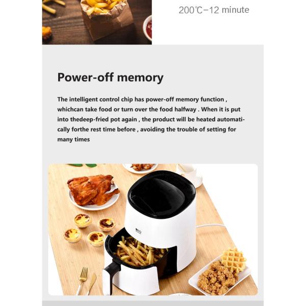 Youpin Silencare Air Fryer 2.5L 1300W Fritadeira Eletrica Led Digital Air Fryer Air Cooker Fryer