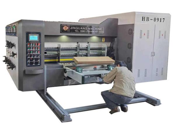 Quality Three Colors Corrugated Box Printing Machine With Slotter Die Cutter for sale
