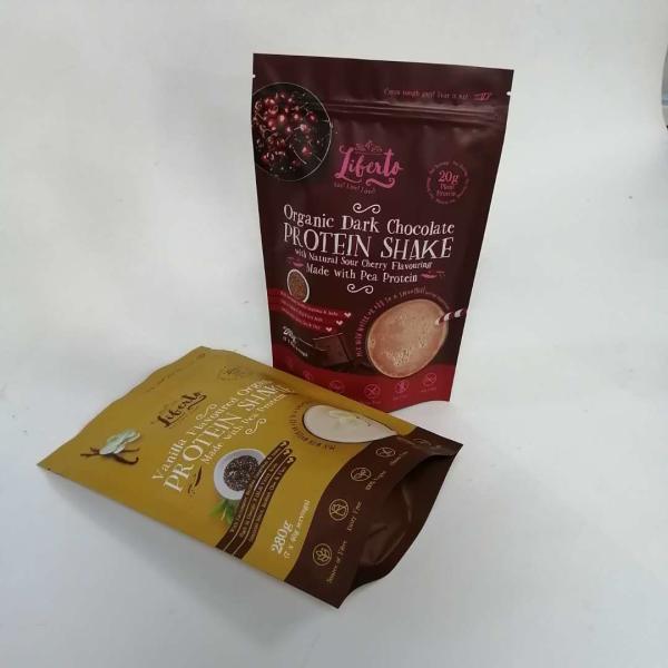 Quality 120 Microns Stand Up Matte Protein Powder Mylar Zip Pouches for sale