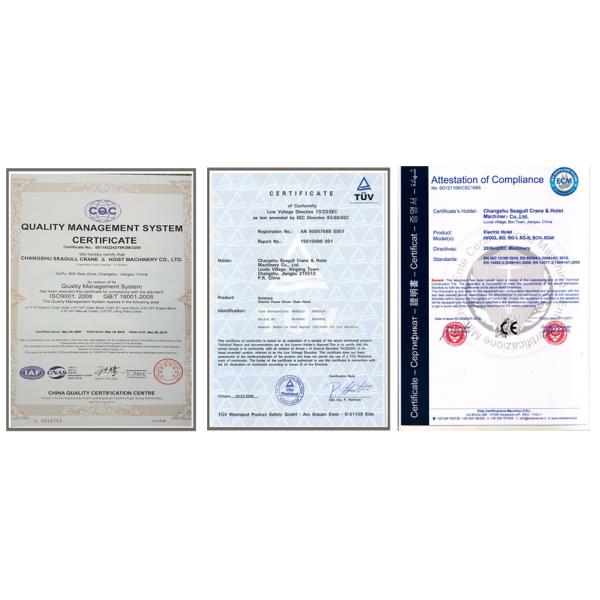 1.5 Ton 3 Phases 50hz Electric Variable Speed Chain Hoist , Lift Height 3 Meter