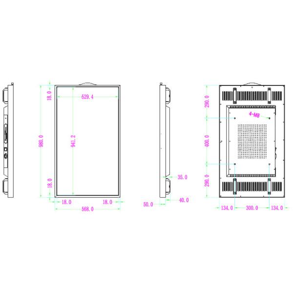 43 Inch High Bright Window LCD Display Wall Mount Window Facing Commercial Display