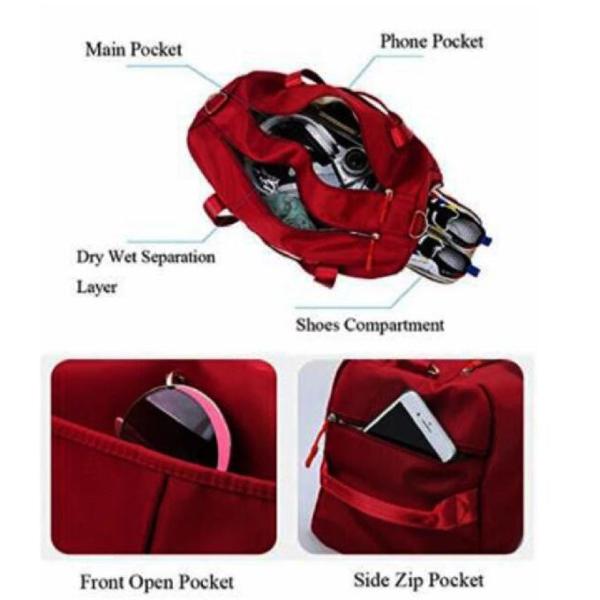 Women Men Oxford PVC Waterproof Gym Duffel Bag For Travel