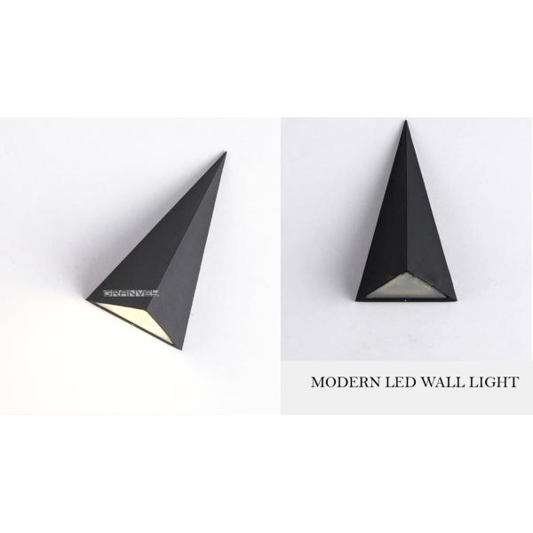 Triangle Up Down Lights Outdoor LED , Black Outdoor Wall Sconce Surface Mounted