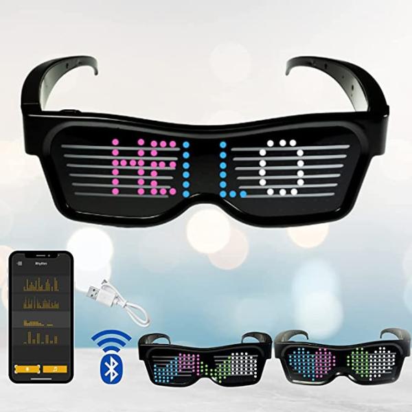 Quality Flashing Messages Animations Programmable LED Glasses Customized for sale