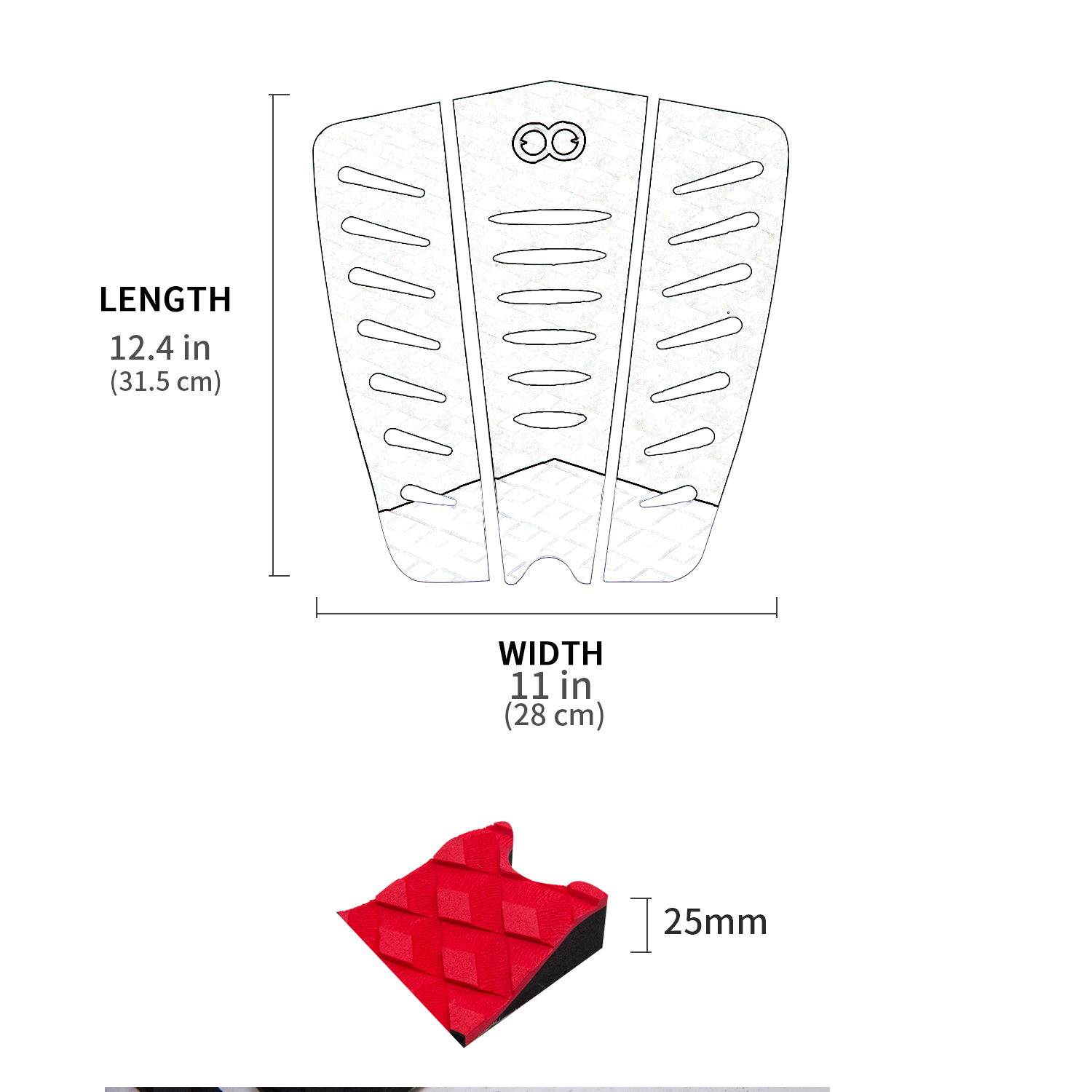 Deck Pad WOOWAVE Custom Surfboard Traction Pad SUP Front Tail Pad EVA Foam for Surfing