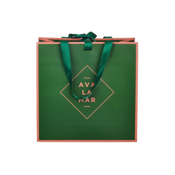 Multipurpose Pink Custom Paper Shopping Bags With Plastic Clip Handle