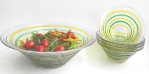 China glass salad bowl set wholesale