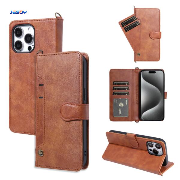 Quality Wallet Stand Function Flip Pu Leather Phone Cases With Strap for sale
