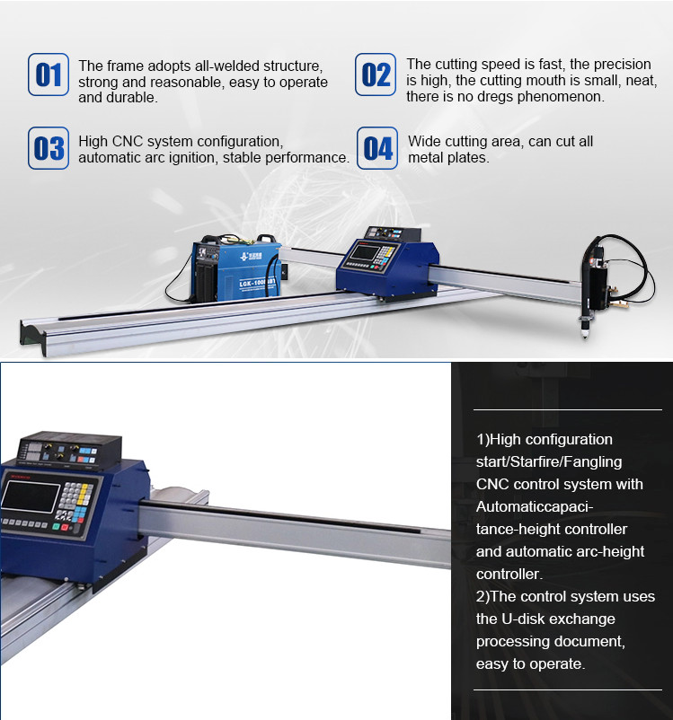 Stepper Motor Metals Portable Cnc Plasma Cutting Machine 1500x3000mm Table