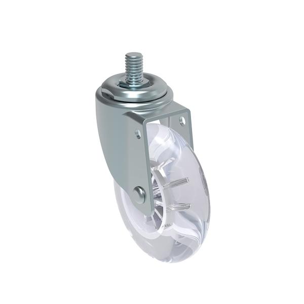 3 Inch Transparent Wheel Stem Mount Casters Pu Caster