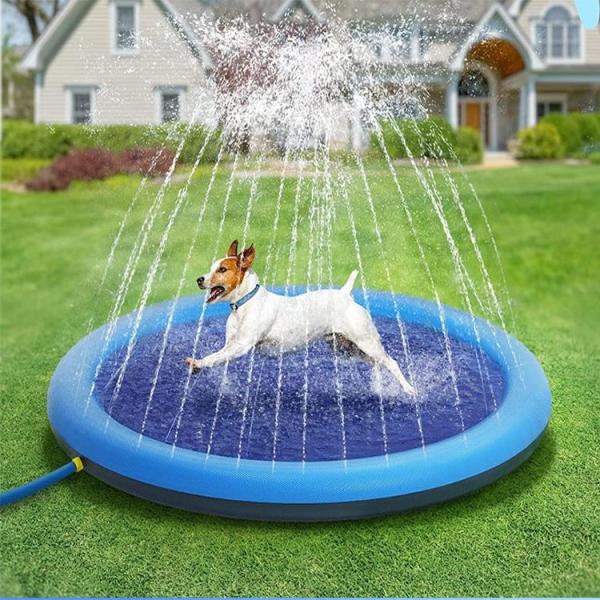 Quality Inflatable Pet Pool Splash Pad , PVC Water Sprinkler Pool With Spray for sale