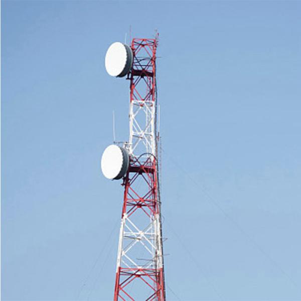 15m Microwave Transmission Tower , Triangular Telecommunication Tower