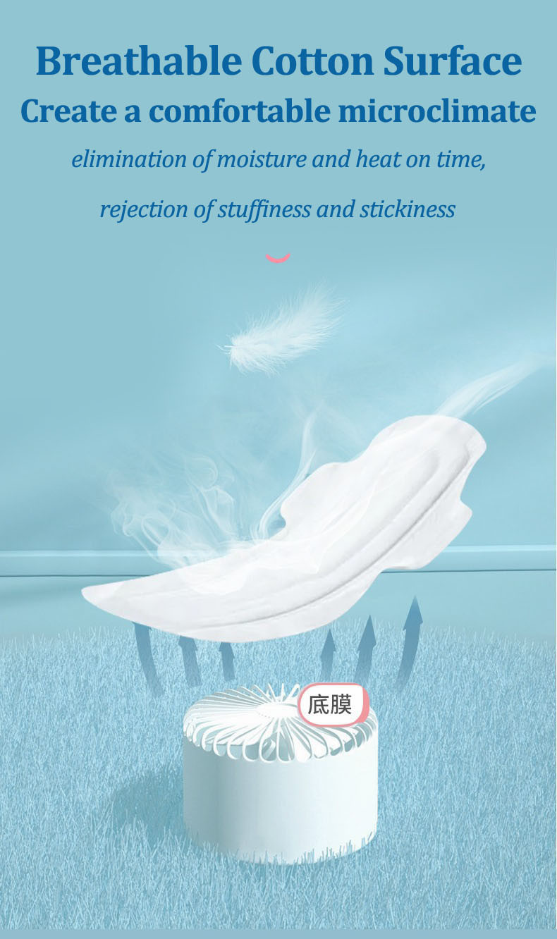 Female Night Use Sanitary Napkin Disposable SAP Negative Ion Sanitary Pad