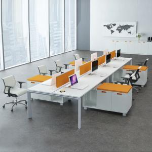 China Wooden Office Furniture 8 Person Staff Table Modular Open Office Workstation wholesale