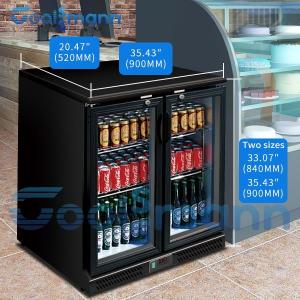 China Small Drinks Backbar Cooler Fridge Sliding Door With Roll Bond Evaporator wholesale
