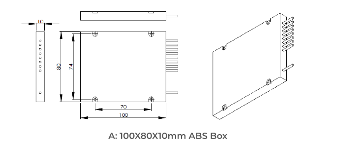 8 Channels 1470 to 1610nm With 1310nm Port LC/UPC Dual Fiber CWDM MUX DEMUX ABS BOX