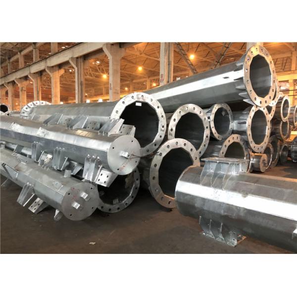 Custom Made Steel Tubular Pole / Hot Dip Galvanized Steel Power Pole