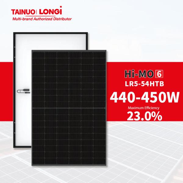 182mmx182mm PERC Cell Longi 450W Monocrystalline Solar Panel Energy Saving for Home