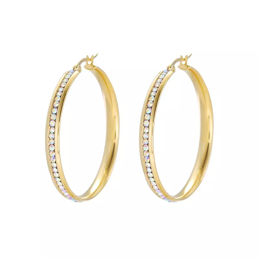 Weave Pattern Diamond Pendant Earrings 14k Gold Stainless Steel Stud Earrings