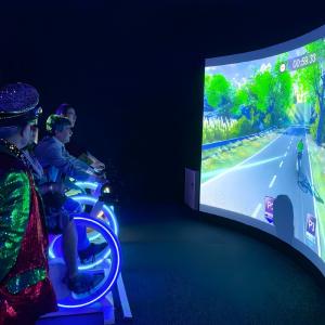 China Dynamic Racing Interactive Projection Game Outside Interactive Bike Game wholesale