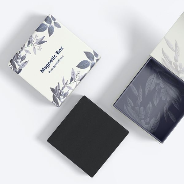 Magnetic Box Cosmetic Packaging Set Premium Boxes Floral Pattern Design Magnetic Closure Luxury Makeup Packaging