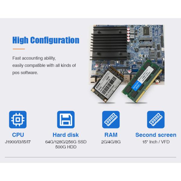 15 Inch Pos Systems Machine Touch Screen Cash Register All In One Windows OS