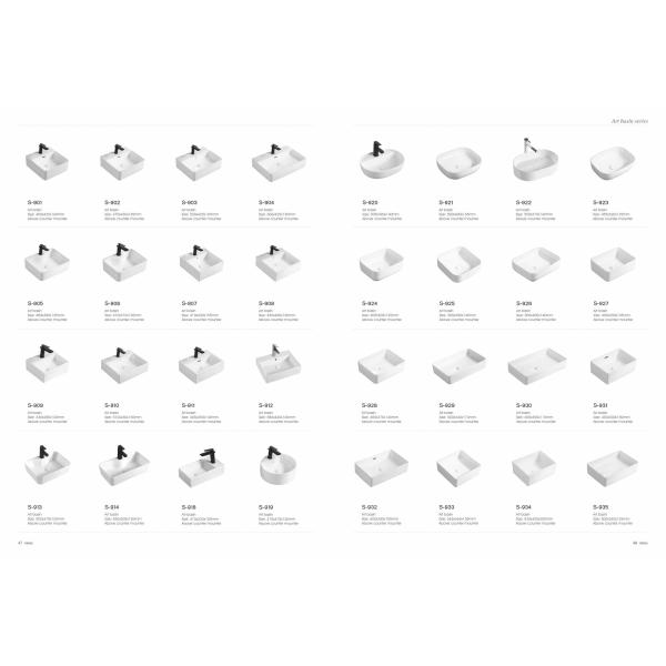 Above Counter Installation Ceramic Basin Glossy Finished For Bathroom