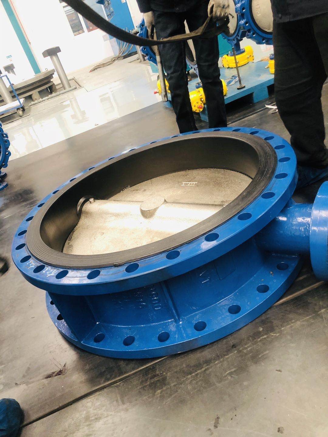 DN1650 Flanged wormgear butterfly valve 455mm Face to Face