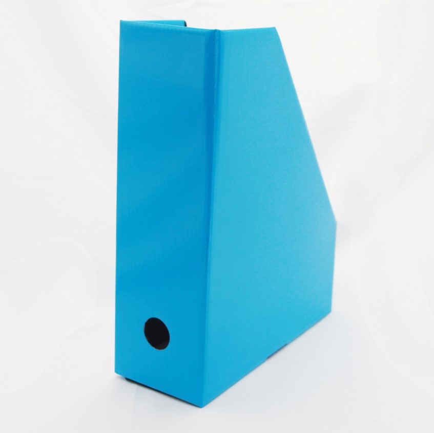 Foldable Stationery Holder Magazine File Organizer CMYK Corrugated Collapsibile 300mm