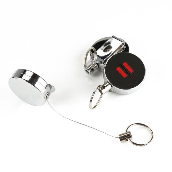Quality Heavy Duty Metal Tape Measure Components , Keychain Ring Clip For Work ID Badge for sale