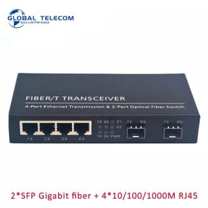 China 4RJ45 2SFP Fiber Media Converter , 2G4FE Gigabit Ethernet Fiber Switch wholesale