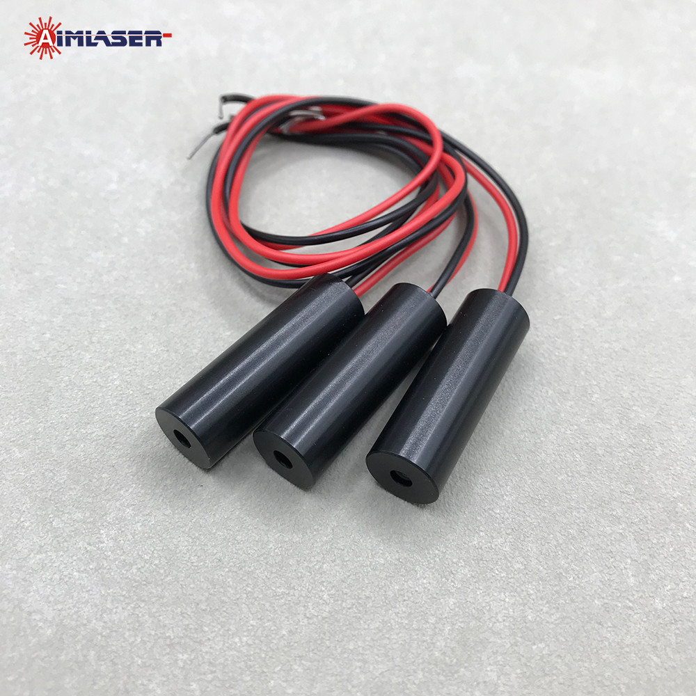 AIMLASER manufactures Blue Green Red and Infrared Dot Laser Module with different output power, beam size and dimensions, which uses optical glass lens and input voltage various from 2V to 5V DC.  The mini laser modules possess characteristics of Smallest Size, Low Power Consumption, Compact Structure, Low Cost, and Good Quality Beam. We use Original Laser Diodes from Arima, Osram, Nichia, and branded chips. They conforms to ROHS, FDA, IEC, and SGS standards. ensuring high quality and long lifetime. 1 Year Warranty and Customized Solutions are provided.  The AM450D10G2 is a Infrared Dot laser module subassembly with collimated beam. The maximum laser output power is 10mW at 450nm.