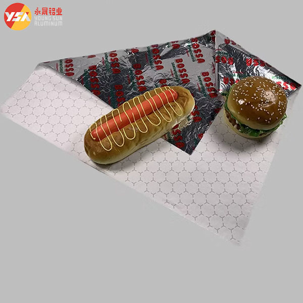Burger Foil Hexagon Honeycomb Paper Laminated Aluminum Foil Burger Wrapping