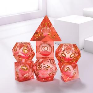 China Light Red Crystal Resin Polyhedral Dice Tasteless Non Toxic wholesale