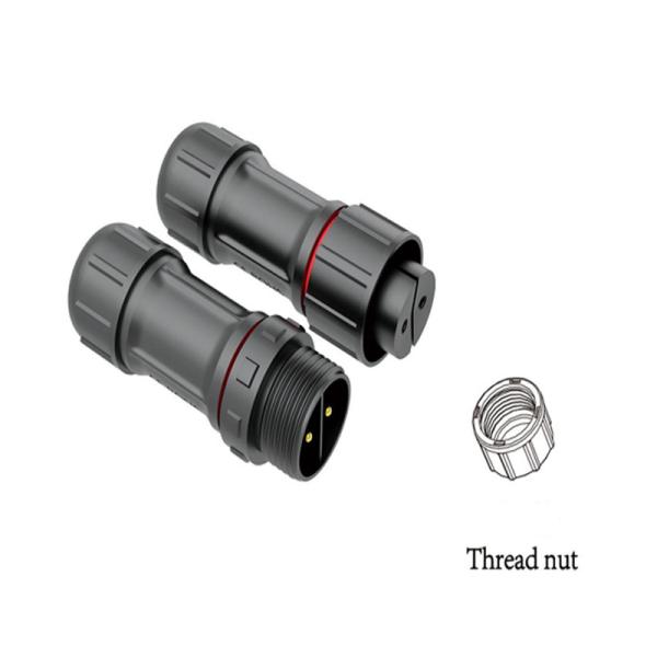 IP67 M12 Waterproof Circular Connector Threaded Butt Type 2 Pin Circular