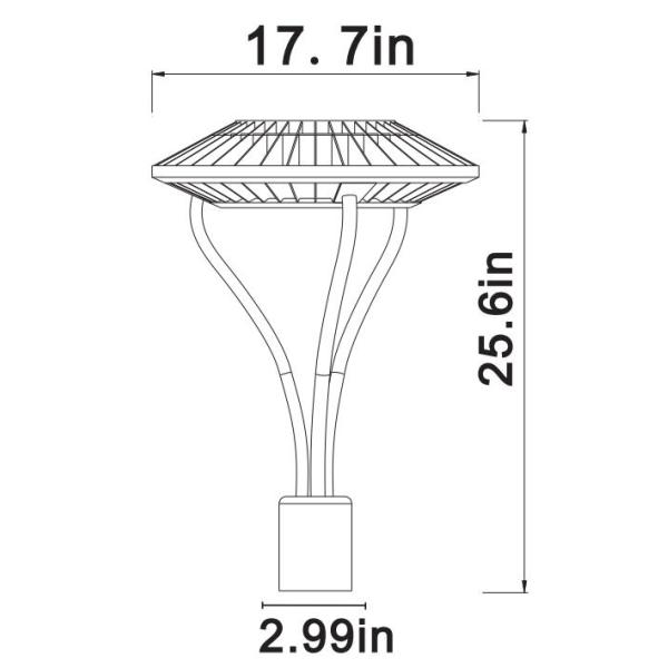 Garden 5200LM IP65 40W 100V 5000K LED Post Top Lantern