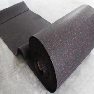 China Black Rubber Sports Flooring , Gym Sports Flooring Anti - Slip Feature wholesale