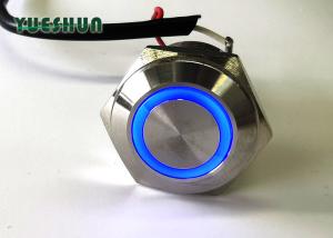China Stainless Steel Push Button Switch LED Illuminated , 1NO LED Metal Push Button Switch wholesale