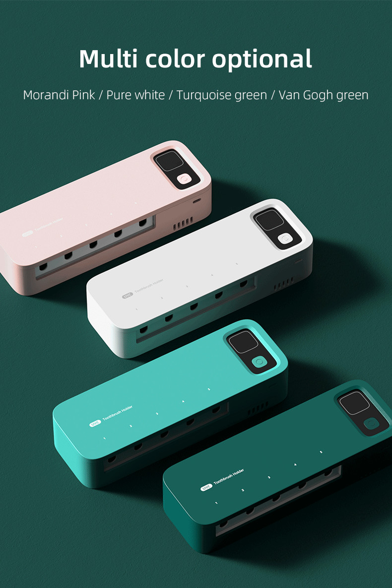 2000mah Battery Smart Toothbrush Disinfection Case with 5 Toothbrush Positions