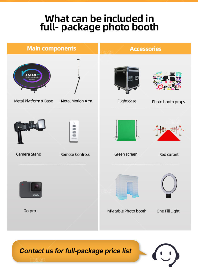 Live Show 360 Rotating Selfie Camera Photo Booth Platform